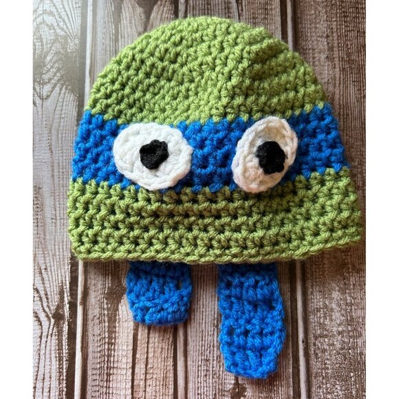 Handmade Other - Crochet Teenage Mutant Ninja Turtle Inspo Baby Toddler Hat Green TMNT Handmade